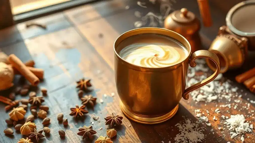 coconut infused south indian chai