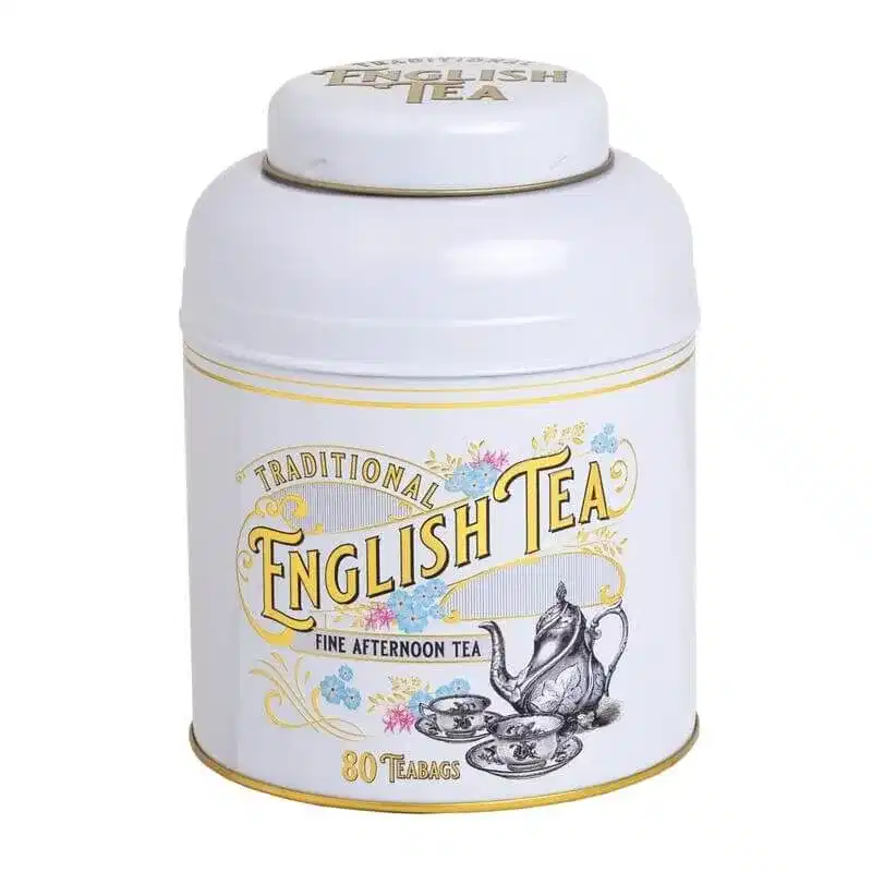 The Vintage Victorian tin, labeled 