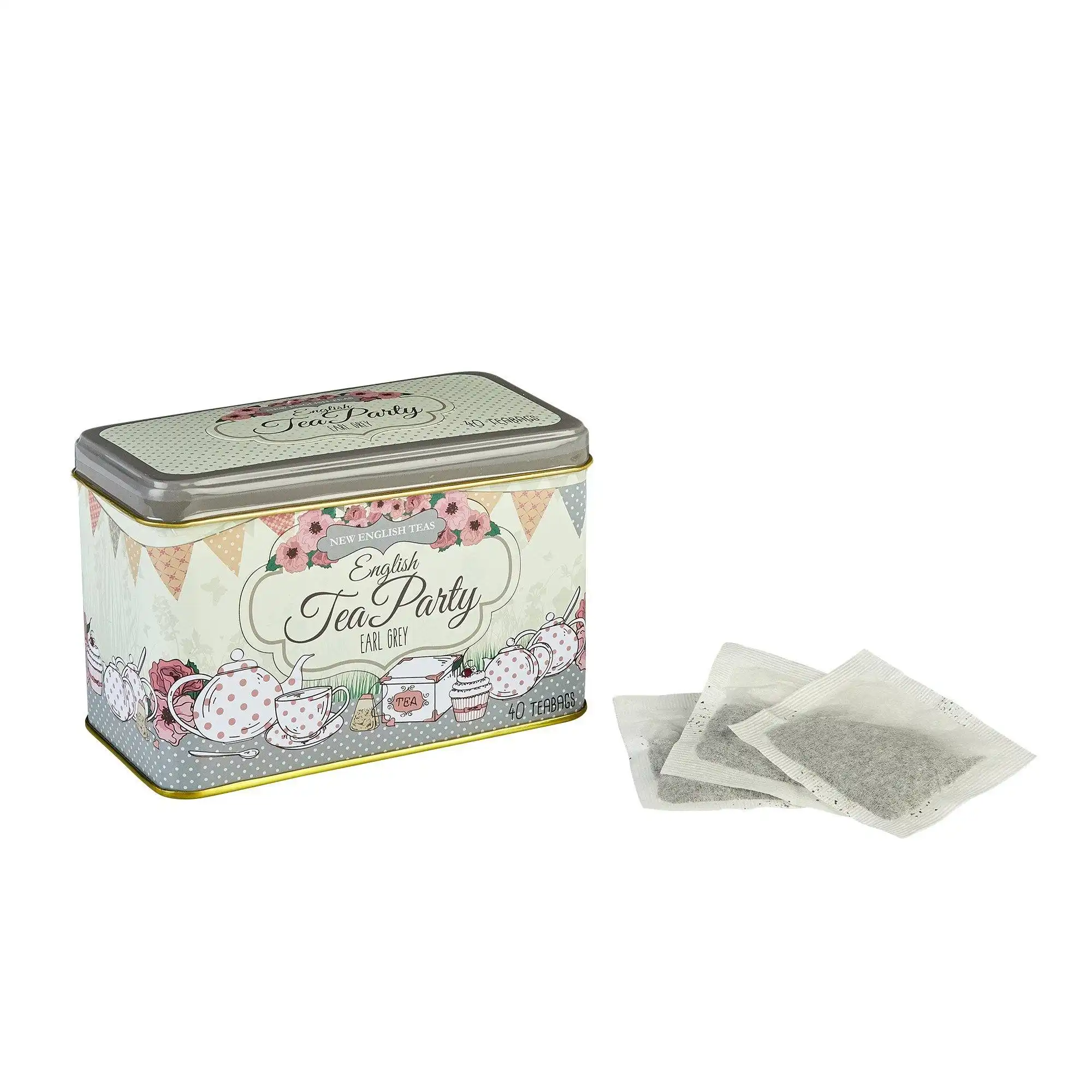 A decorative tin labeled