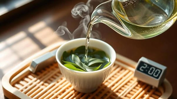 begin brewing green tea
